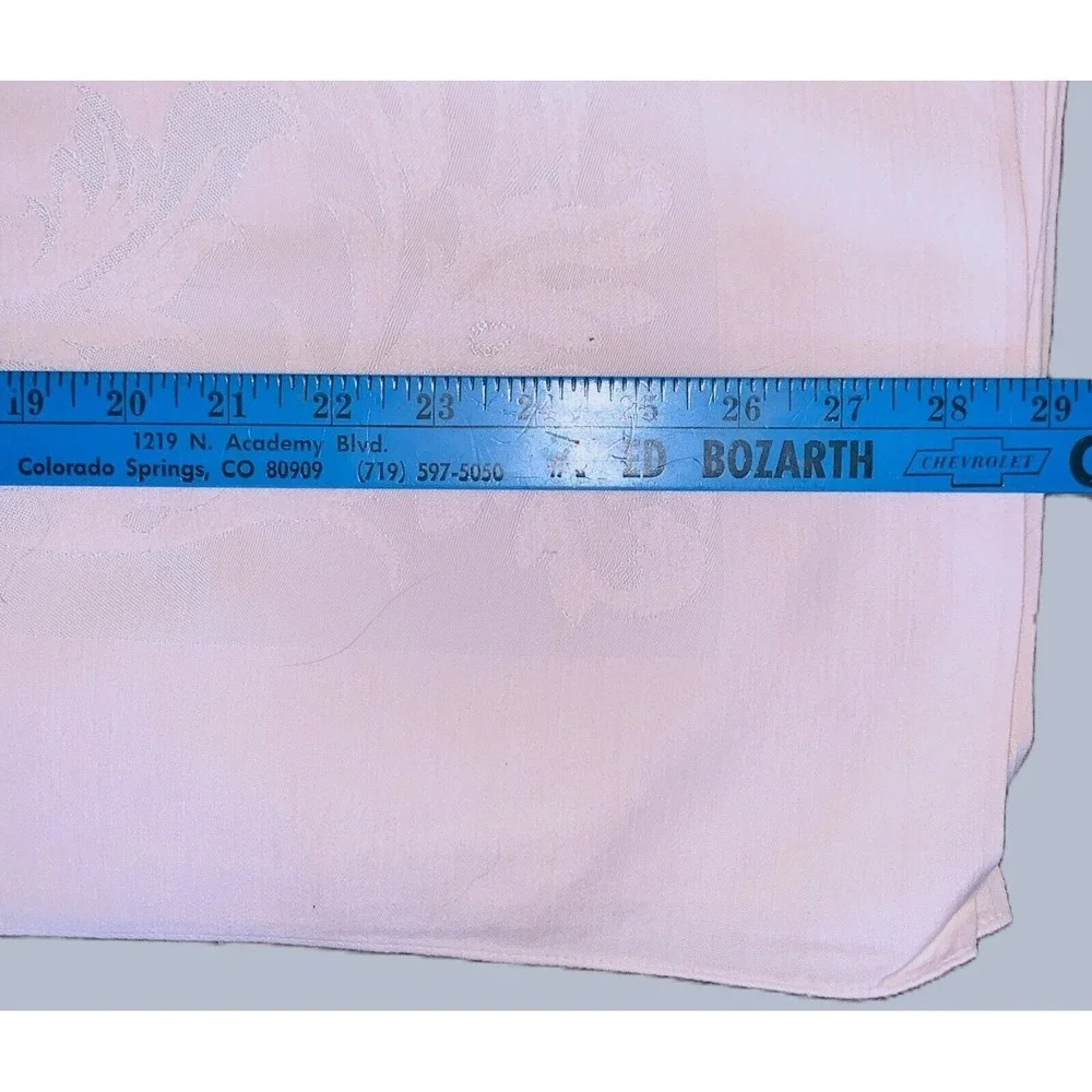 Pastel Pink Mid-Century Damask Tone on Tone Tablecloth 58